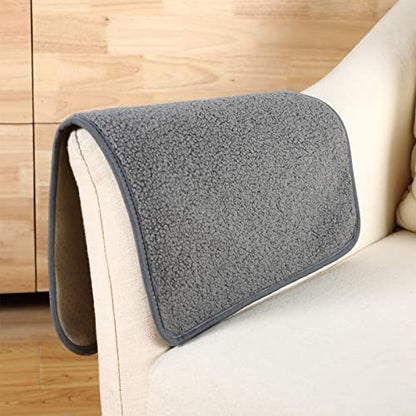Frienda 2 Pieces Recliner Headrest Covers Sofa Headrest Protector for Recliner Chair Couch Furniture Non Slip for Living Room(Gray) - color: Grey