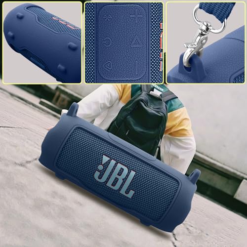 Silicone Cover for JBL Flip 7 Portable Bluetooth Speaker | Scratch-resistant, Unhindered Sound, Silicone Construction, Portable Carrying Silicone Cover, Blue Silicone Cover - color: Blue Cover