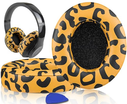 Replacement Ear Pads Cushions for Beats Studio 2 & Studio 3 Wired & Wireless Headphones, Earpads with Soft Protein Leather, Noise Isolation Memory Foam, Added Thickness - Tiger Stripes - color: Tiger Stripes