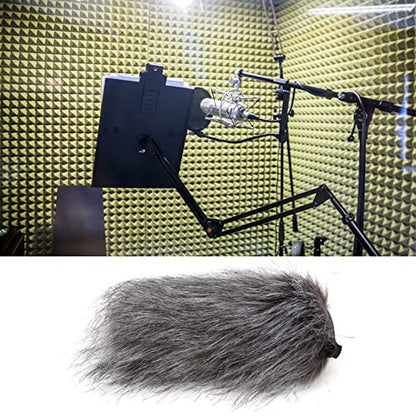 Mic Windscreen, Outdoor Wind Cover, Professional Noise Reduction Universal Fit for Video Recording Mics, Camera Microphones