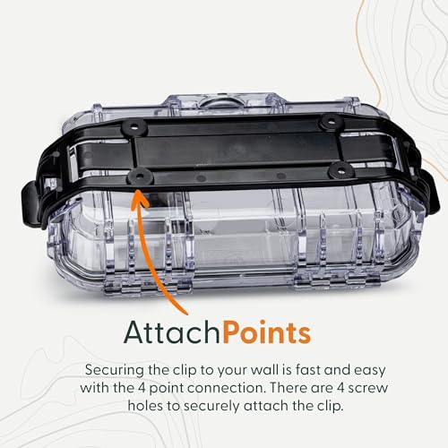 Evergreen 56 Dry Box - EDC Tough Protective Case USA Made for Organization of Cameras, Phones, Camping, Fishing, Hiking, Water Sports (Black + Micro Clip) - color: ~ Black + Micro Clip