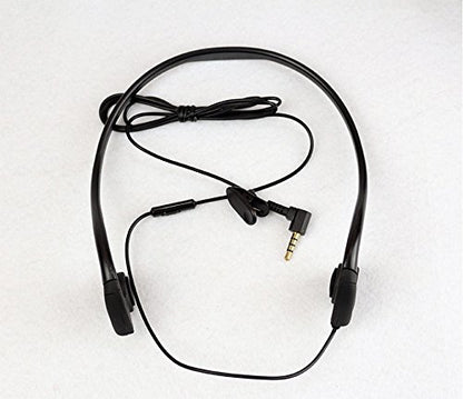 Bone Conduction Wired Headphones with Noise Cancelling Mic 3.5mm Connector Sweat Resistant Headphones for Cycling Running and Other Sports (Black)