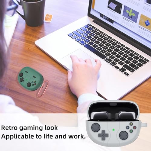 Silicone Case Compatible with Bose Ultra Open Earbuds with Cleaning Kit, Cute Game Design Soft Protective Cover Compatible with Bose Open Ear Cover - color: Green