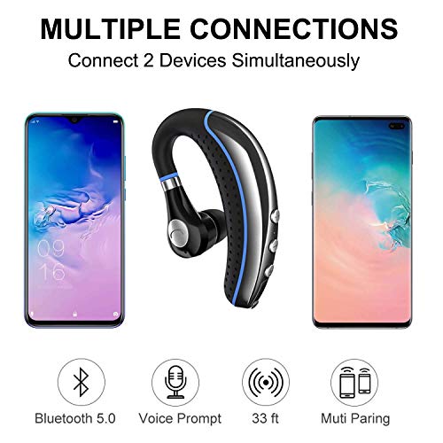 Bluetooth Headset, Wireless Earpiece V5.0 Bluetooth Earpiece Ultralight Hands Free for Business/Office/Driving/Sporting