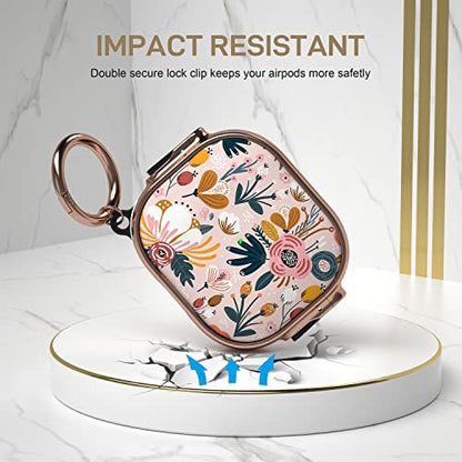 Maxjoy for AirPods 3 Case with Safety Lock, Magsafe Compatible, Pink | Double Secure Lock,Drop Protection,Two-Piece Design,with Gold Keychain, Anti Lost, Dustproof, Cute AirPod 3 Case - color: Pink + Red, size: AirPods 3 Case