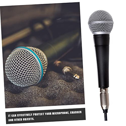 ibasenice Portable Microphone Case Durable Mic Storage Bag with Built Mesh Pocket for USB Cable and Accessories Lightweight Carrying Pouch Suitable for Microphones and Speakers