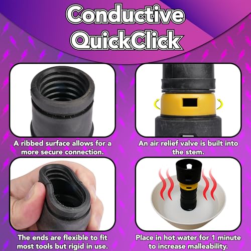 Cen-Tec Systems 95347 Antistatic Expanded Multi-Brand Power Tool Adapter Set for Dust Collection, Black, Expanded Adapter Set