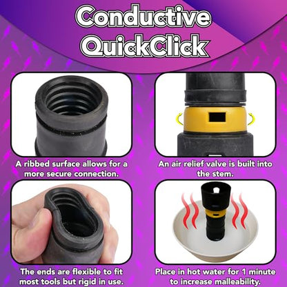 Cen-Tec Systems 95347 Antistatic Expanded Multi-Brand Power Tool Adapter Set for Dust Collection, Black, Expanded Adapter Set