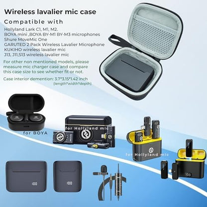 Portabe Wireless Microphone Case Lav Mic Bag Audio Gear Travel Case for PQRQP 3 in 1 Wireless Lavalier Microphones Lapel Mics Plug-Play Clip on Lapel Mic wireless lavalier microphone systems