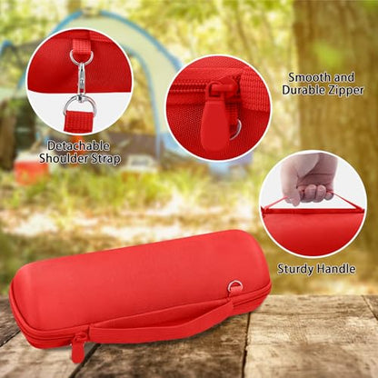 co2CREA Hard Travel Case for JBL Flip 7/6/5/4 Speaker, Red - color: Red Case