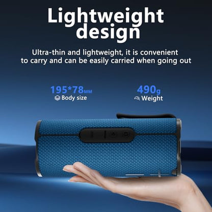 BYANDBY Bluetooth Speaker with IPX5 Waterproof 2 Portable, Long Playtime, Wireless Stereo Pairing, 12W Stereo Sound, BT 5.3, Bassup, Electronics for Home, Shower, Outdoors, Travel(Blue) - color: Blue