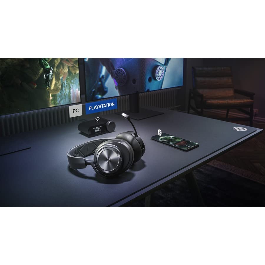 SteelSeries Arctis Nova Pro Wireless Multi-System Gaming Headset — Neodymium Magnetic Drivers — Active Noise Cancellation — 2 Battery System — ClearCast Gen 2 Mic — PC, PS5, PS4, Switch, Mobile - color: Black, style: PC
