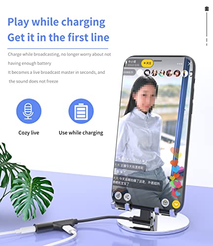 Lightning to 3.5mm Adapter(2in1) Charger Jack Cable Dongle for iPhone AUX Audio Headphone Splitter Cord Converter for Apple MFI Certified X 11 12 13 14 Pro Max for iPad Air Earphone Headset Connector