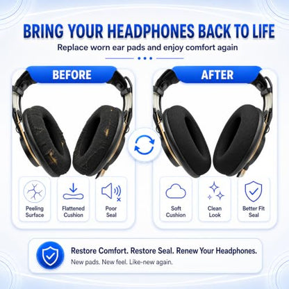 Replacement Ear Pads for AKG K701, K702, Q701, Q702, K601, K612, K712 Headphones, Soft Mesh Fabric Earpads Cushions with Memory Foam, 1 Pair-Black - color: Black
