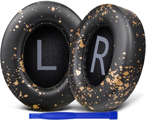 SOULWIT Protein Leather Replacement Earpads for Bose 700 (NC700) Wireless Headphones, Ear Pads Cushions with Softer Protein Leather, High-Density Noise Cancelling Foam, Added Thickness - Black Gold - color: Black Gold