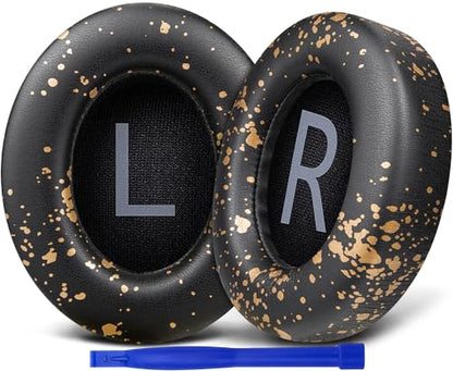 SOULWIT Protein Leather Replacement Earpads for Bose 700 (NC700) Wireless Headphones, Ear Pads Cushions with Softer Protein Leather, High-Density Noise Cancelling Foam, Added Thickness - Black Gold - color: Black Gold