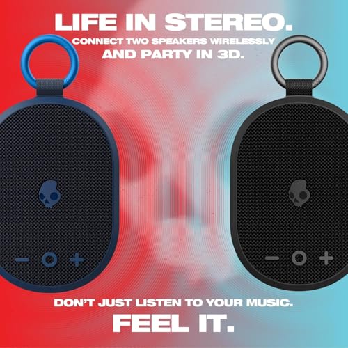 Skullcandy Kilo XT Wireless Bluetooth Speaker - IPX7 Waterproof Mini Bluetooth Speaker with 24 Hour Battery, Downward Firing Passive Radiator, and True Wireless Pairing - Perfect for Outdoor (Navy) - color: Navy