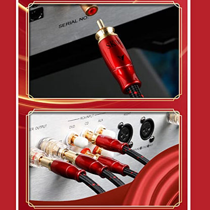 SKW Digital Coaxial Cable Entry Level HC Series RCA to RCA Multiple Shield Subwoofer Cable for HiFi Systems 6.5ft/2M - size: 6.5ft (2m)