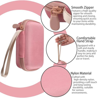 for JBL Go 5/4/3 Ultra Portable Speaker Hard Travel Case, Pink | Protective Storage Bag with Mesh Pocket & Hand Strap, Shockproof EVA Carrying Box, Soft Lining - color: Pink Case