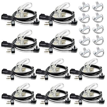 TIDRADIO Walkie Talkie Earpiece with Mic 2 Pin Acoustic Tube Headset For TD-M8s TD-V2 TD-H3 TD-H8,Compatible with Pxton Retevis H-777 RT21 RT22 RT68 Baofeng UV-5R Mini UV-32 BF-888S 2 Way Radio-10Pack - style: 10 Pack Acoustic Tube Earpiece