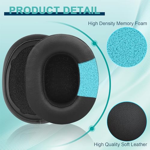 HAOMUK Replacement Ear Pads for Skullcandy Crusher Wireless/Evo/ANC Hesh 3/EVO/ANC, Headphones Ear Cushions, Headset Earpads, Ear Cups Cover-Black - color: Black