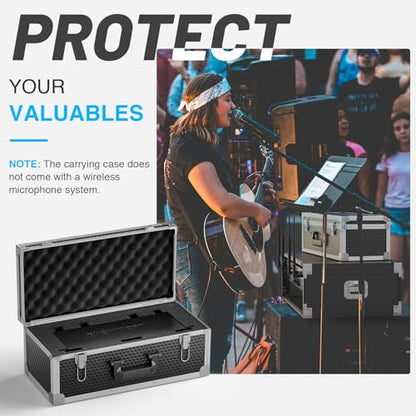 Phenyx Pro Carrying Case with Customizable Pre-Diced Foam Foam PCSE-XL | Aluminum Alloy Sturdy Build, 3-layer Form, Protective Gear Storage, Wireless Mic Systems, Camera Gear, Equipment Transport - size: Extra Large (20.4×10.2×7.9 Inch)