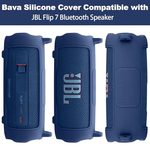 Silicone Cover for JBL Flip 7 Portable Bluetooth Speaker | Scratch-resistant, Unhindered Sound, Silicone Construction, Portable Carrying Silicone Cover, Blue Silicone Cover - color: Blue Cover