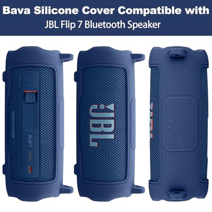 Silicone Cover for JBL Flip 7 Portable Bluetooth Speaker | Scratch-resistant, Unhindered Sound, Silicone Construction, Portable Carrying Silicone Cover, Blue Silicone Cover - color: Blue Cover