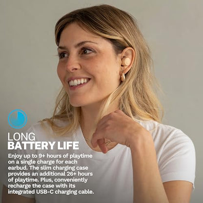 JLab Go Air Pop+ Tones True Wireless Earbuds, in Ear Headphones, Bluetooth Earphones, 35H Playtime Ear Buds, Bluetooth Earbuds with Microphone, USB-C Charging Case, Dual Connect, EQ3 Sound, (155 N) - color: G-155 N, style: Tones+