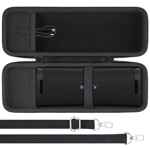 co2CREA Hard Case for Sony ULT Field 1 Bluetooth Compact Speaker, Black | Portable Travel Bag Replacement with Detachable Shoulder Strap and Handle, Shockproof EVA Shell and Soft Lining - color: Black Case, style: Case for Sony ULT Field 1