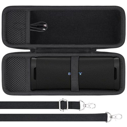 co2CREA Hard Case for Sony ULT Field 1 Bluetooth Compact Speaker, Black | Portable Travel Bag Replacement with Detachable Shoulder Strap and Handle, Shockproof EVA Shell and Soft Lining - color: Black Case, style: Case for Sony ULT Field 1