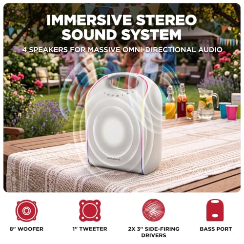 ION Glow Tone Outdoor Portable Bluetooth Speaker with Dynamic LED Lights - style: Glow Tone
