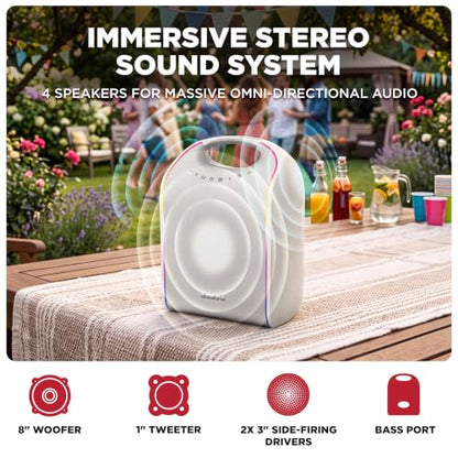 ION Glow Tone Outdoor Portable Bluetooth Speaker with Dynamic LED Lights - style: Glow Tone