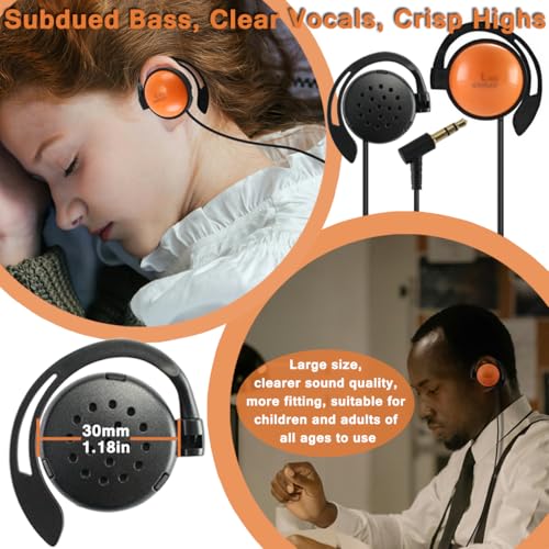 EXMAX SE-55 Foamless Single Side Earphone 3.5mm Ear Hook Big Speaker for EXD-101 ELGT-470 Wireless Tour Guide System Receiver Touring Groups Laptop MP3/4 Tablet PC Skype Switch(Left-Side Earphone)