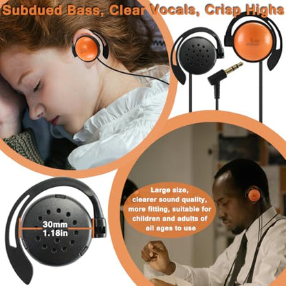 EXMAX SE-55 Foamless Single Side Earphone 3.5mm Ear Hook Big Speaker for EXD-101 ELGT-470 Wireless Tour Guide System Receiver Touring Groups Laptop MP3/4 Tablet PC Skype Switch(Left-Side Earphone)