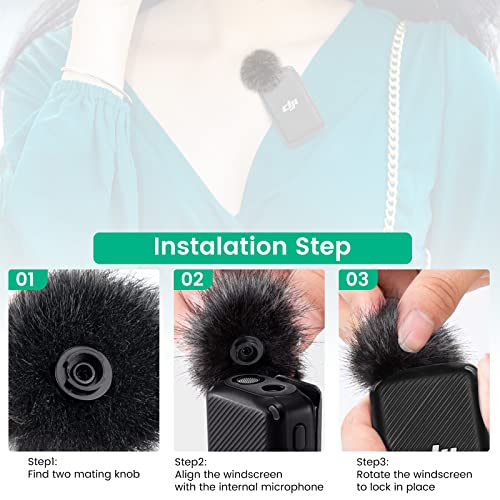 2-Pack Windscreen Wind Muff for DJI MIC Lavalier Microphone, Furry Cover - size: 2-Pack