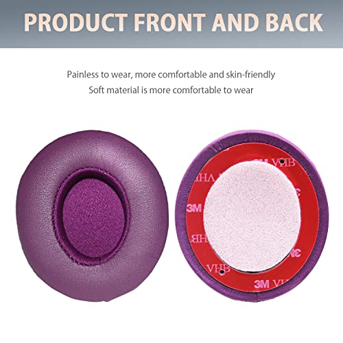 Adhiper Earpad Replacement for Beats Solo 3, Solo 2 Headphones, Purple | Soft Protein Leather & Memory Foam Ear Pads Cushions, Fit Solo3 & Solo2, Replace Peeling, Cracked, Damaged Pads - color: Dark Purple