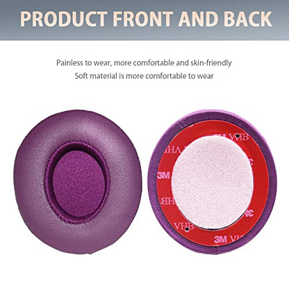 Adhiper Earpad Replacement for Beats Solo 3, Solo 2 Headphones, Purple | Soft Protein Leather & Memory Foam Ear Pads Cushions, Fit Solo3 & Solo2, Replace Peeling, Cracked, Damaged Pads - color: Dark Purple