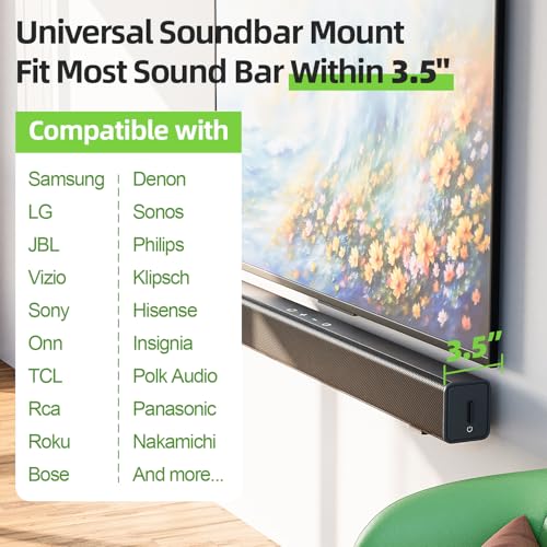 USX MOUNT Soundbar Mount for Samsung, Sony, LG, Vizio, Bose, Onn & More Sound Bar Mounts-Universal Soundbar Mounting Bracket Under TV, Floating Speaker Wall Mount 1 Pair Soundbar Shelf - size: Soundbar Mount up to 30 lbs