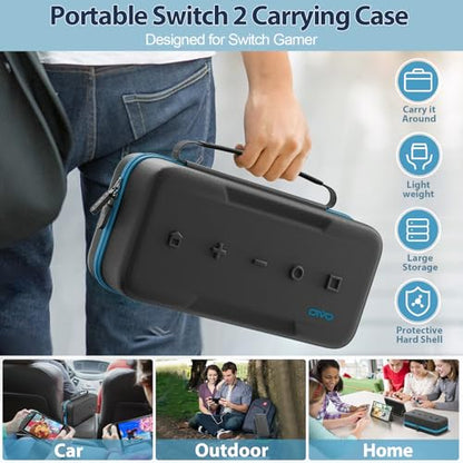 OIVO Carrying Case Compatible with 2025 Nintendo Switch, Portable Switch 2 Travel Carry Case Fit for Joy-Con 2 & Adapter, Hard Shell Protective Pouch Bag with 24 Game Slots, Purple - color: Purple