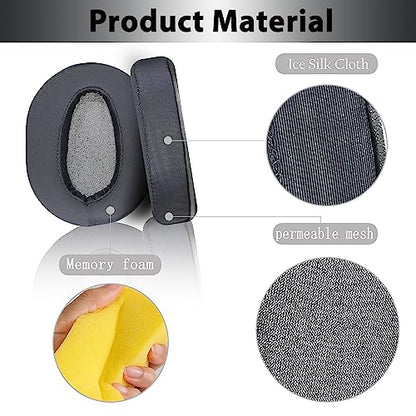 WH-CH710N Replacement Earpads Ear Cushions, Ear Pads for Sony WH-CH700N, WH-CH710N, WH-CH720N Headphones, Ear Cushions with Soft Ice Silk, Ear Comfort Memory Foam (Black) | Softer Ice Silk Fabric & High-Density Memory Foam Earpads for Sony Headphones - co