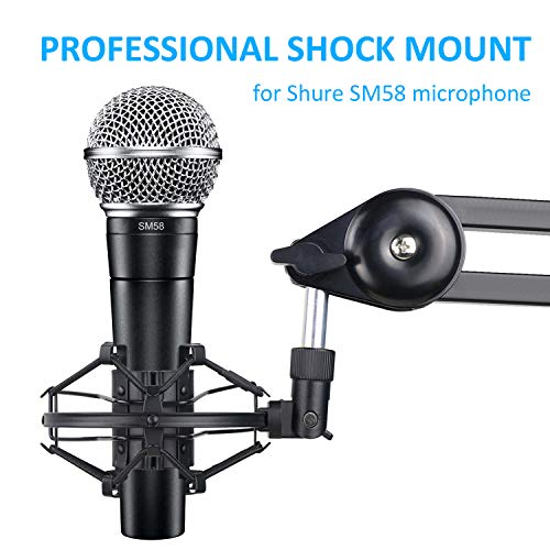 SUNMON SM58 Microphone Shock Mount Holder for Reduces Vibration and Noise, Suitable for Shure SM58-LC, SM58-CN Cardioid Dynamic Vocal Mic - color: Shock Mount