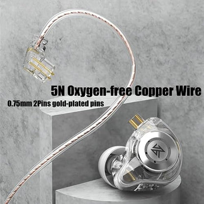 KZ EDX PRO in Ear Monitor IEM Wired Earbuds Earphones 1DD Wired Ear Buds HiFi Deep Bass with 1DD New 10mm Dynamic Driver Over Ear Headset with Detachable Cable - color: White, style: with Mic