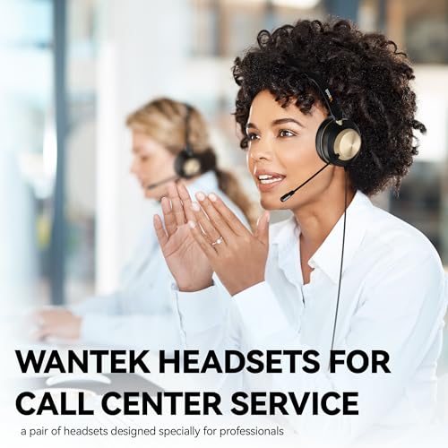 Wantek USB Headset with Microphone, Type-c/USB/3.5mm Jack 3-in-1 PC Headset, Wired & Noise Cancelling Headphone with Volume Control for Call Centers, Skype, Zoom, Home Office, 0nline Courses - style: 882usb