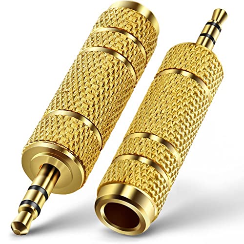 3.5mm Male to 6.35mm Female Headphone Adapter, TRS 1/8 Inch Plug to 1/4 Inch Jack Stereo Audio Adapter for Amplifiers, Guitar, Home Theater Devices, Laptop, Headphones etc