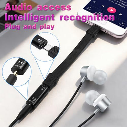 Poyiccot USB Type C to 3.5mm Headphone Adapter 2Pack, USB C Female to Aux Female Adapter, Type C to Aux Converter HiFi Stereo DAC Headphone 3.5mm Jack for iPhone 15,Galaxy, Mackbook, Black - style: 2 Pack Female to Female Black