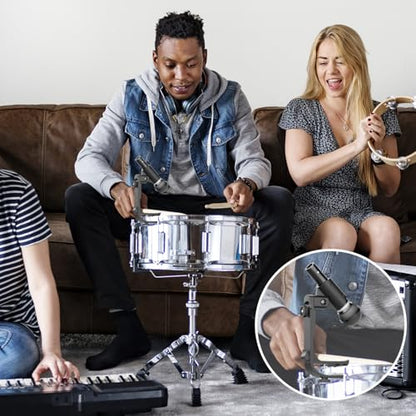 2 Pack Adjustable Drum Microphone Clips | Rim-Mount Mic Clips Position Microphones Without a Floor Stand, Check Drum Rim and Microphone Fit Before Purchase