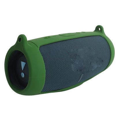 Protective Silicone Case Cover for JBL Charge 5 Bluetooth Speaker Soft Carrying Skin Sleeve with Shoulder Strap & Carabiner,Speaker Accessory (Green) - color: green