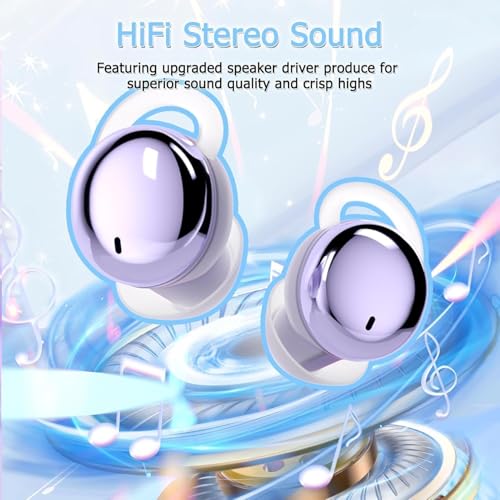Side Sleeper Earbuds, Mini Comfortable Earbuds for Sleeping(Purple) | No Beep Interference & Comfortable to Sleeping
