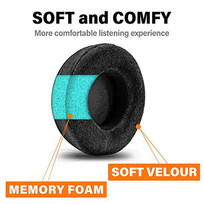 TRANSTEK Earpads Compatible with Virtuoso RGB Wireless SE Gaming Headset - Memory Foam Earcups - Velour Ear Cushions I Black